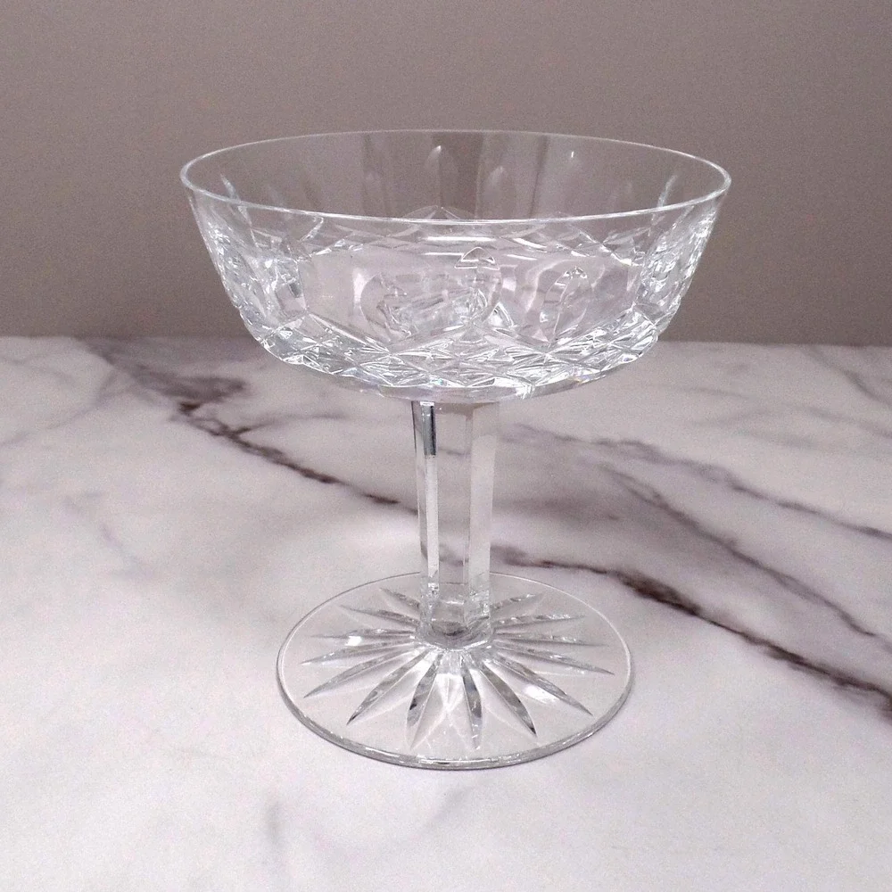 Vintage Waterford Crystal Lismore Champagne Coupe / Tall Sherbet Glass